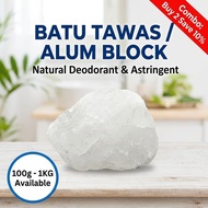 Tawas | Alum Stone Block – Potassium Alum Deodorant Crystal & Post-Shave Astringent Stone for Undera