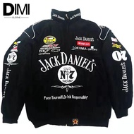 DIMI Jack Daniels Jaket Vintage Racing F1 Pria With Bordir Logo Premium Motor Sport Waterproof Coat