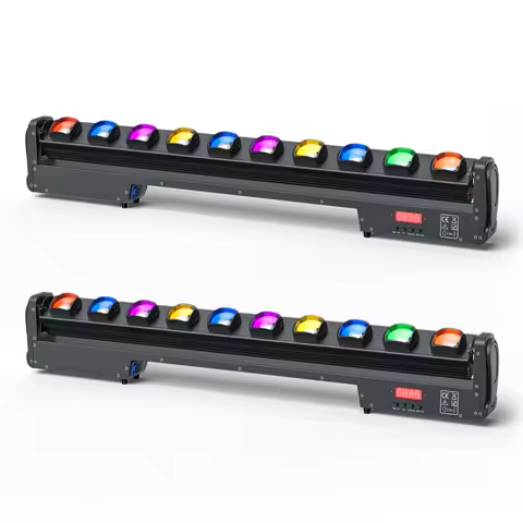 Fieryzeal 2PCS 250W Swing Dot Beam Wall Washer Light DMX512 25x10W RGBW 4IN1 LED Stage Light Wall Wa