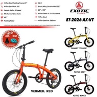 Sepeda lipat EXOTIC 20 ET 2026 RX DB VT DISC Velg tinggi