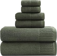 YTYC 27.5x55 Inches Luxury Bath Towels Set of 6 Large, 100 Percent Cotton 650GSM Super Absorbent Sof