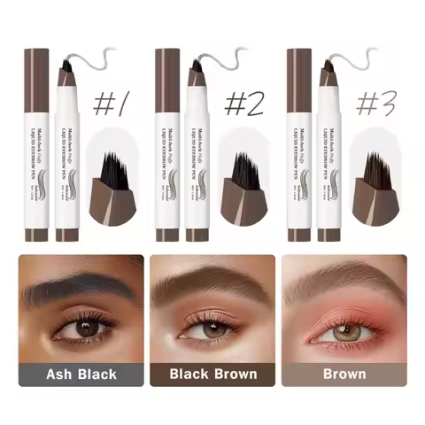 4D Microblading Eyebrow Pen With Forks Tip Long Lasting Waterproof Eyebrow Tattoo Pencil For Eyebrow