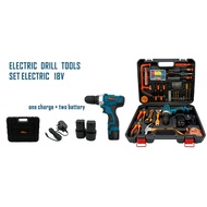 117PCS Multifunctional Tools Set Electric Household 12V Cordless Power Drill Kits Toolbox with 1 Charge + 2 Battery {SG}