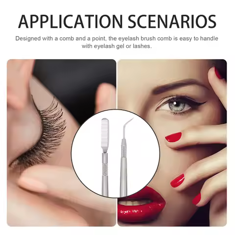 2Pcs Lightweight Metal Eyelash Separator Lash Lift Tool Eyelash Brush Comb Brow Tool Lash Lift Perm 