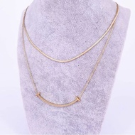 Smile Necklace / Gold Plated Titanium Necklace / Fashion Necklace