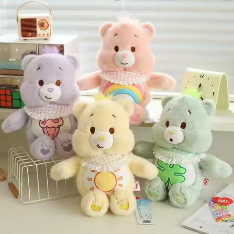 33cm Care Bears Cute Bib Bear Plush Toys Lovely Cartoon Bear Soft Stuffed Dolls Homdecor Sleeping Pl