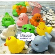 Cute, squeaky animal toy set