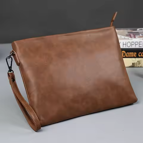 Vintage Men's Clutch Luxury Business Clutches Bag for Men Hand Bag Envelope Bag for IPAD Crazy Horse