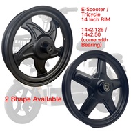 14 Inch E-Bike Front Rim Depan Elektrik Basikal Rim E-Scooter Front Wheel 14X2.50 14X2.125 Electric 