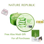 [Nature Republic] Soothing &amp; Moisture Aloe Vera 92% soothing Gel 300ml - Free Aloe Mask Bundle