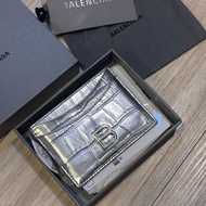 巴黎世家 Balenciaga 卡夾 銀色鱷魚壓紋