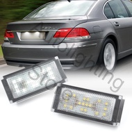 2Pcs Error Free LED Number License Plate Lamp For BMW E66 E65 7-Series 735i 2006-2008 White 12V Canb