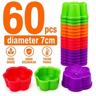 60 PCS Putu Ayu Flower Cake Molds Jasmine KH Mold Diameter 7 cm Height 3 cm | Food Grade Plastic Put