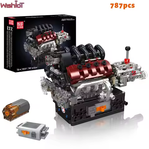 Mould King 10227 GTS V8 Engine+Transmission Building Blocks Classic Luxury Car Engine with Gearbox M