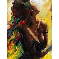 YUMEART Painting Sexy Woman Art Paint with Dots Rhinestone Wall Decoration