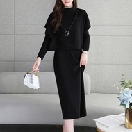 2Pcs Set Skirts for Women Korean Style Ladies Casual Suit Women Fashion Clothes Short Sleeve Top +Te