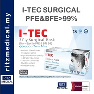 I-TEC Medical Face Mask BFE 99 ASTM level 2, Standard : BFE ≥ 99%; PFE ≥ 99%; BX-50