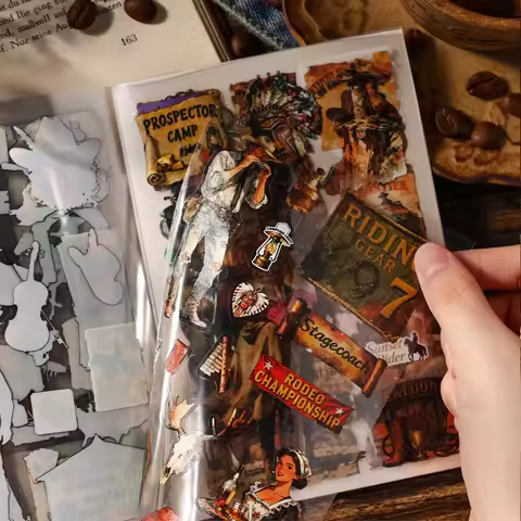 20 Sheets Western Fever Song Scrapbook Stickers Book Cowboy Girl Cute Bullet Journaling Decor Statio