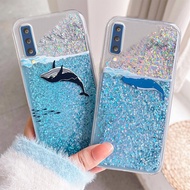 Liquid Water Case for Samsung Galaxy A7 2018 A750 Fashion Luxury Phone Case with Blue Whale