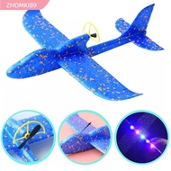 ZHOMKI89 EVA Airplane DIY Model Toy Throwing Roundabout Airplane Kid Gifts Electric Aircraft