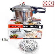 ORIGINAL panci presto 8 Liter HC / Panci Presto 8ltr+Steamer HC / Panci Presto 8 Liter /4 liter panc