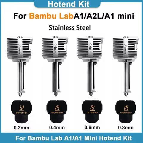 0.4mm Hotend Kit for Bambu Lab A1/A1 Mini/A2L Stainless Steel Integrated Design High-Precision A1 No
