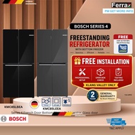 Bosch KMC85LBEA Series 4 French Door Refrigerator Black Glass (547L) with Vita Fresh / Bosch KMC85LE