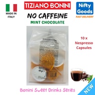 🍃🍫 Mint Chocolate No Caffeine Sweet Drink Caffe Tiziano Bonini Nespresso compatible capsules (10 capsules per bag)