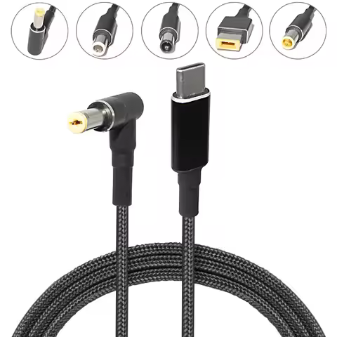 1.8M 100W PD USB Type C To Notebook Laptop AC Power Supply DC Adapter Charger Cable Cord Jack Plug F