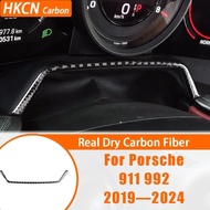 Carbon Fiber Instrument Bottom Frame Strip Interior Cover Trim Modified Sticker Car Accessories For 