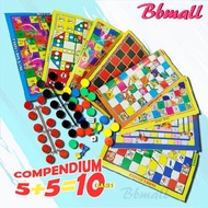 Compendium 5+5=10 Games Mini Games Fun Playing for Adult Kids/Set Permainan Mini