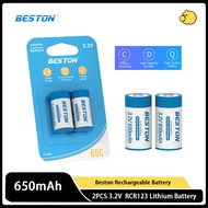 Beston Rechargeable CR123A CR123 CR 123 Lithium Battery 3.2v 650mAh