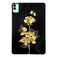 全城熱賣 - 適用於Tecno Megapad 11 彩繪TPU平板殼（金色蝴蝶玫瑰）