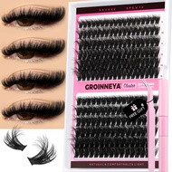 GROINNEYA Lash Clusters Set DIY Lashes Extension Kit Individual Eyelash Extension Kit Lashes Kit
