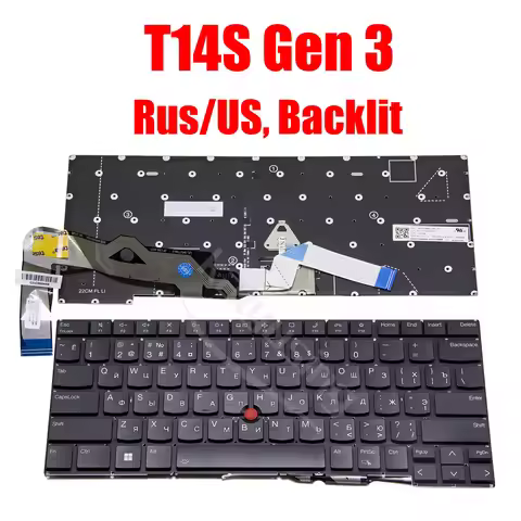 Rus US Keyboard for Lenovo Thinkpad T14S Gen 3 3rd T14s Gen 4 With Backlit