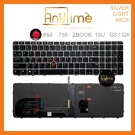 H.P EliteBook 850 G3 850 G4 755 G3 755 G4 ZBOOK 15U G3 US Backlit Keyboard Silver Color with Mice
