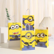 Little Yellow Man Cartoon Animation Character Theme Portable Paper Bag Holiday Birthday Party White Cardboard Souvenir Gift Bag