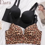 34-46BCD Large Size Sexy Deep v Leopard Print Underwear Women Gathering Anti-Sagging Frameless Bra