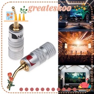 GREATESKOO Musical Sound Banana Plug, Pin Screw Type  Nakamichi Banana Plug, Gold Plated Speakers Amplifier Black&amp;Red Speaker Wire Cable Connectors