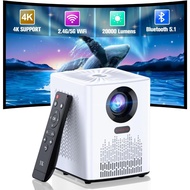Projector with WiFi and Bluetooth, 5G WiFi 4K HD 20000L Portable Movie Projector Outdoor Projector