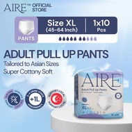 Aire Adult Diaper Pull Up Pants - Size XL (1x10 pcs) (High Absorbency, Tailored for Asian Sizes, Sof