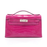 愛馬仕 Kelly Mini Pochette Rose Scheherazade 手提包 053062CK 鱷魚皮 Lycee 粉紅色 二手 女士