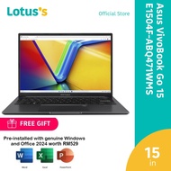 Asus VivoBook Go 15  E1504F-ABQ471WMS FHD Laptop Black (R5-7520U,16GB,512GB,15.6",W11,H&S+M365)