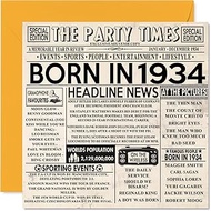 90th Birthday Card for Men and Women, Newspaper "Born In 1.95" Newspaper - Happy 90th Birthday Card 