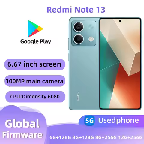 Redmi Note 13 5G Android 6GB ROM 128GB MediaTek Dimensity 6080 140Hz 64MP 5000mAh used phone