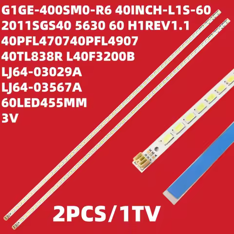 LED Backlight Strip for 40'' TV Aoc Le40h1342 L40F3200B LJ64-03029A LTA400HM13 40INCH-L1S-60 G1GE-40
