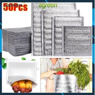 AG 50Pcs/Pack Aluminum Foil Bag, Ice Cold Warm Delivery Carrier Insulation Bag, Folding Packing Drin