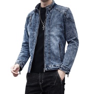Casual Jeans Denim Jackets Oversized Blue Jacket For Men'S 2022 Pocket Fashion Outwear Design