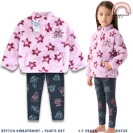Stitch Angel Fleece Tracksuit Girl Set - Sweatshirt & Pants - 1-7 Years (SS735)