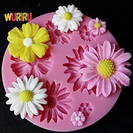 [Eighth] 3D Sunflower Flower Petals Embossed Silicone Mold Relief Fondant Cake Decor Tool [Preferred